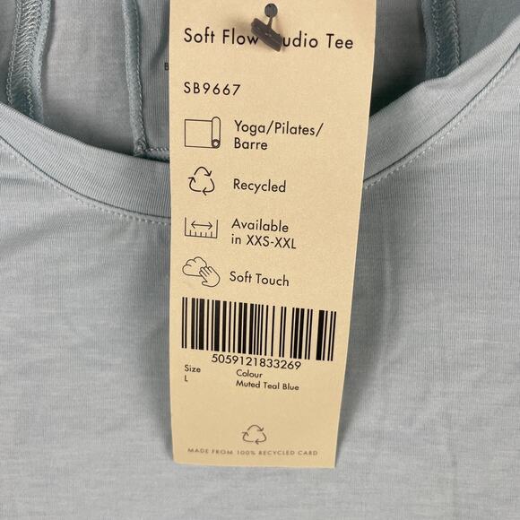 Sweaty Betty Women's Large Green Polyester Lyocell Elastane Short Sleeve Shirt - Picture 3 of 11